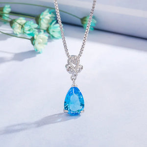 Sterling Silver 925 Necklace Pendant Women Diamond Christmas Jewelry