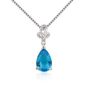 Sterling Silver 925 Necklace Pendant Women Diamond Christmas Jewelry