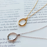 Sterling Silver Open Oval Circle Pendant Necklace