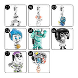 Silver 925 Pendants Charms Beads for Bracelets DIY Jewelry Clear Zircon Enamel