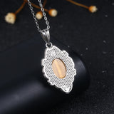 925 Silver Tiger Eye Rhodochrosite Necklace Pendant for Women