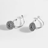 925 Silver Oxidized Zircon Hoop Earrings