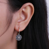 925 Silver Oxidized Zircon Hoop Earrings