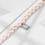 925 Silver Pearl Necklace & Double-layer Pendant Boho Jewelry