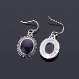 Sandstone Drop Earrings Silver 925 Natural 10X12mm Women Party Jewelry