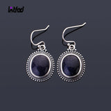 Sandstone Drop Earrings Silver 925 Natural 10X12mm Women Party Jewelry