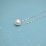 925 Silver Necklace Fresh Water Pearl Ball Pendant for Women