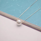 925 Silver Necklace Fresh Water Pearl Ball Pendant for Women