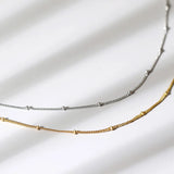 925 Silver Bead Chain Choker Necklace Minimalist Fine Jewelry
