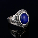 Sterling Silver 925 Lapis Ring Vintage Style