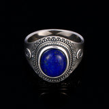 Sterling Silver 925 Lapis Ring Vintage Style