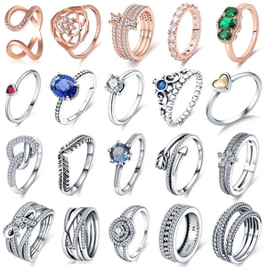 Sterling Silver 925 Rose Charm Ring for Women