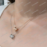 925 Silver Rose Bee My Love Paris Honeycomb Necklace Women Jewelry