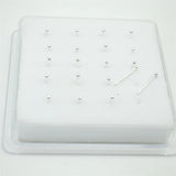 925 Sterling Silver Round Ball Ear Studs Earring Pin 1.5mm 2mm 3mm 20pcs