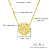 925 Silver Round Pendant Necklace Women Choker Chain Fine Jewelry