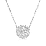 925 Silver Round Pendant Necklace Women Choker Chain Fine Jewelry