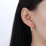 925 Silver Diamond Ear Buckle Zircon Earrings Wedding Women's Jewelry