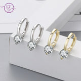 925 Silver Diamond Ear Buckle Zircon Earrings Wedding Women's Jewelry