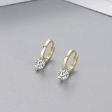 925 Silver Diamond Ear Buckle Zircon Earrings Wedding Women's Jewelry