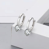 925 Silver Diamond Ear Buckle Zircon Earrings Wedding Women's Jewelry