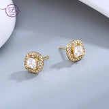 Sterling Silver 925 4mm Zircon Stud Earrings for Women