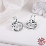 Sterling Silver Zircon Stud Earrings For Women