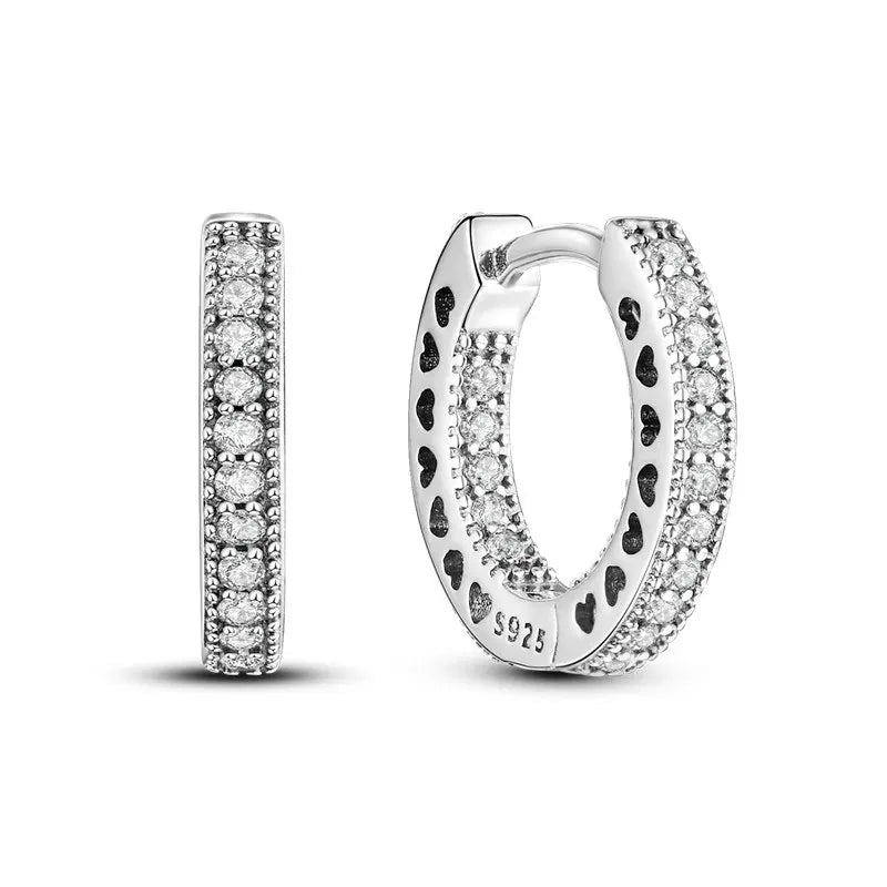 Sterling Silver Zircon Stud Earrings For Women