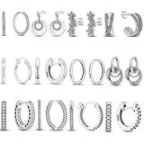 Sterling Silver Zircon Stud Earrings For Women