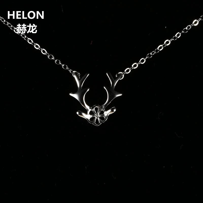 Sterling Silver 925 Women Necklace Pendant Semi Mount For 5-6mm Pearl