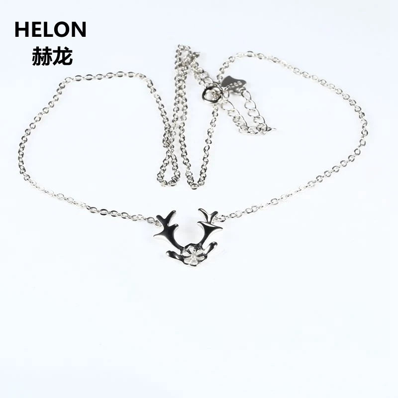 Sterling Silver 925 Women Necklace Pendant Semi Mount For 5-6mm Pearl
