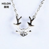 Sterling Silver 925 Women Necklace Pendant Semi Mount For 5-6mm Pearl