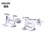 Sterling Silver 925 Women Stud Earrings Semi mount 5x5mm Princess Cut