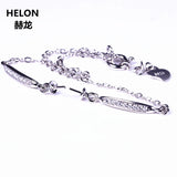 Sterling Silver 925 Chain Link Bracelet for Round Bead Semi Mount Crystal