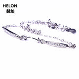 Sterling Silver 925 Chain Link Bracelet for Round Bead Semi Mount Crystal
