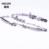 Sterling Silver 925 Chain Link Bracelet for Round Bead Semi Mount Crystal