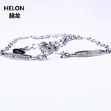 Sterling Silver 925 Chain Link Bracelet for Round Bead Semi Mount Crystal