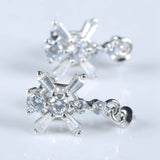 Sterling Silver 925 Women Drop Earrings for 4-8mm Pearl Semi Mount
