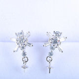 Sterling Silver 925 Women Drop Earrings for 4-8mm Pearl Semi Mount
