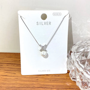 Sterling Silver 925 X Freshwater Pearl Necklace Elegant Women's Gift