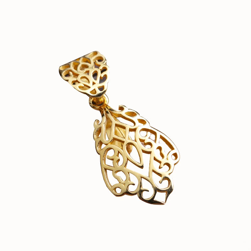 925 Silver Yellow Filligree Pendant Semi Mount for Gemstones
