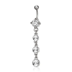 Sterling Silver 925 Navel Rings Drop Belly Piercing Jewelry
