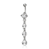 Sterling Silver 925 Navel Rings Drop Belly Piercing Jewelry