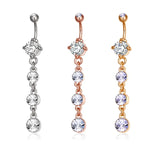 Sterling Silver 925 Navel Rings Drop Belly Piercing Jewelry