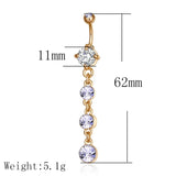 Sterling Silver 925 Navel Rings Drop Belly Piercing Jewelry