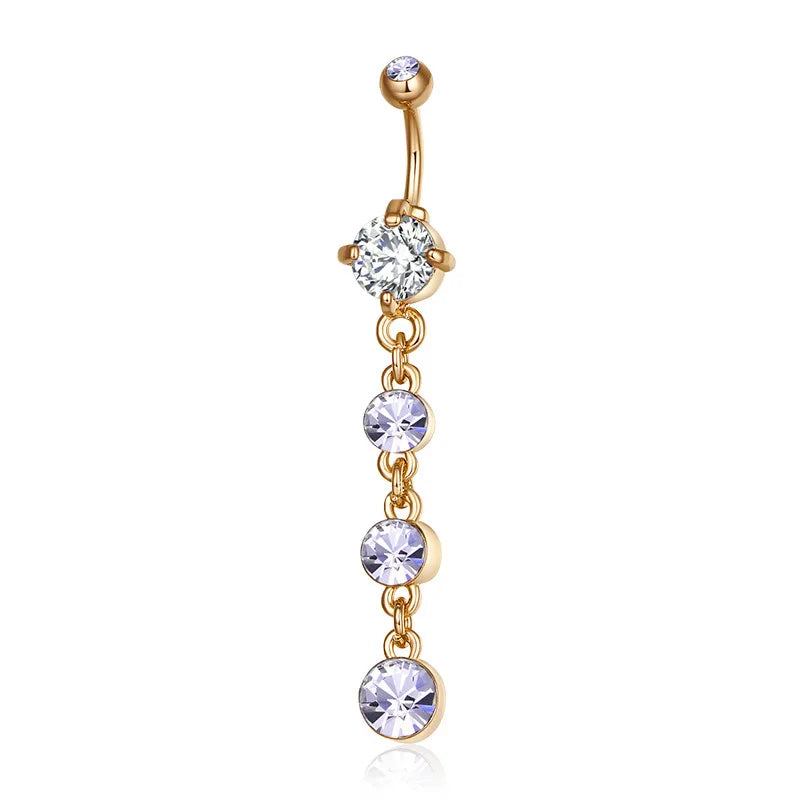 Sterling Silver 925 Navel Rings Drop Belly Piercing Jewelry