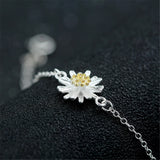 925 Silver Daisy Anklets For Women Flower ankle bracelet Foot Jewelry