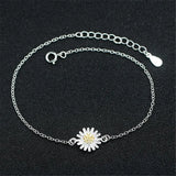 925 Silver Daisy Anklets For Women Flower ankle bracelet Foot Jewelry