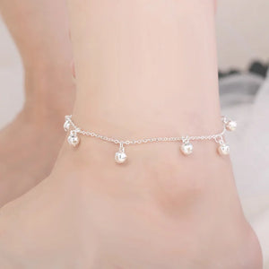 Sterling Silver Anklets for Women Daisy Star Bead Foot Chain Jewelry