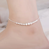 Sterling Silver Anklets for Women Daisy Star Bead Foot Chain Jewelry