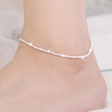 Sterling Silver Anklets for Women Daisy Star Bead Foot Chain Jewelry